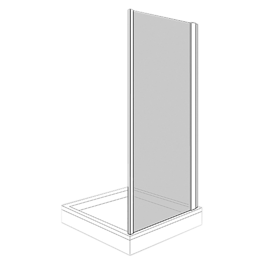 Cloison latérale BELLA VITA 3
88-90,5 cm, H 200 cm
charnières à droite, pour
porte battante et porte
pliante, montage sur carrelage