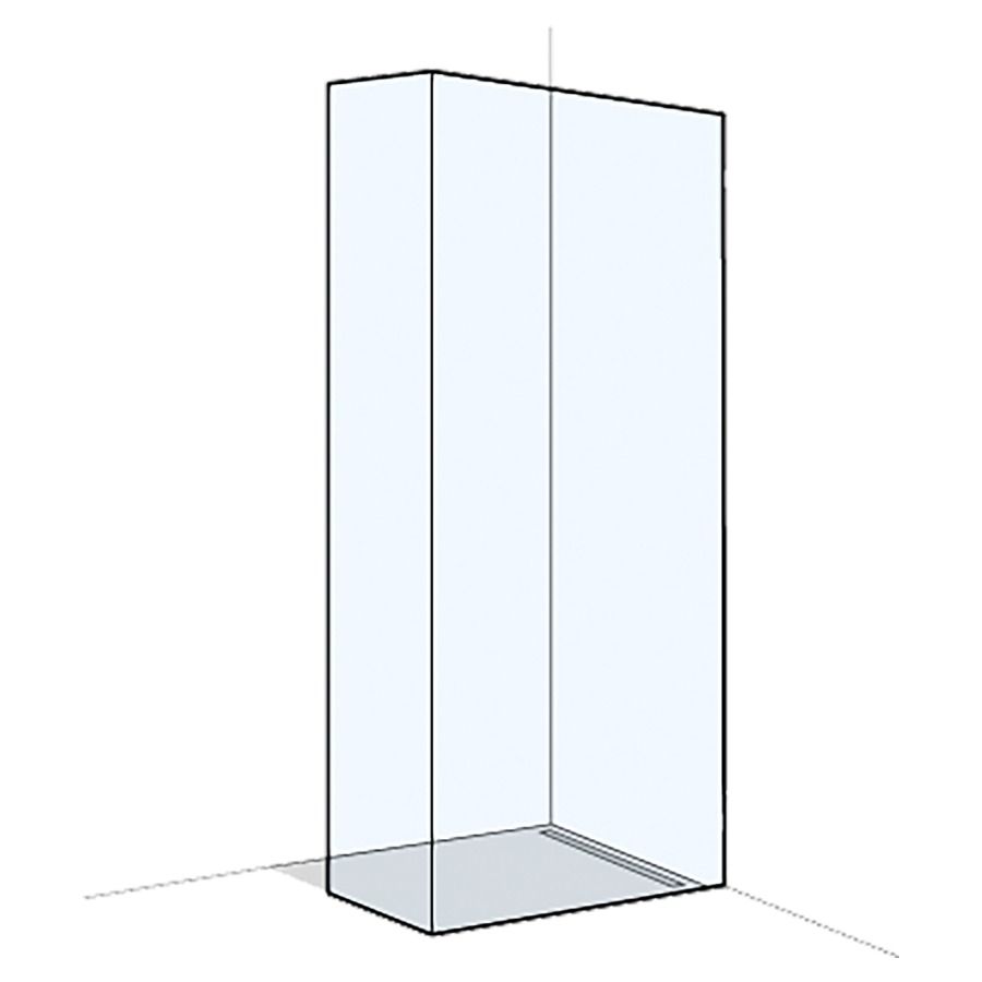 Seitenwand X88 FREE GTFS
freistehend, 200,1-220 cm
H 200 cm, mit Glasteil 90° fix
Glas an Wand und am Boden
geklebt, ohne mechanische
Befestigung, Anschlag rechts
Montage nur durch den
Hersteller