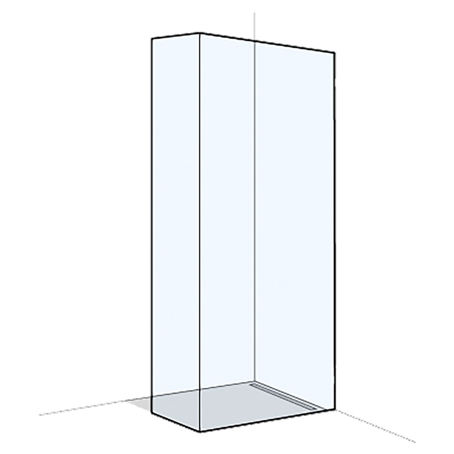 Seitenwand X88 FREE GTFS
freistehend, 220,1-240 cm
H 200 cm, mit Glasteil 90° fix
Glas an Wand und am Boden
geklebt, ohne mechanische
Befestigung, Anschlag rechts
Montage nur durch den
Hersteller