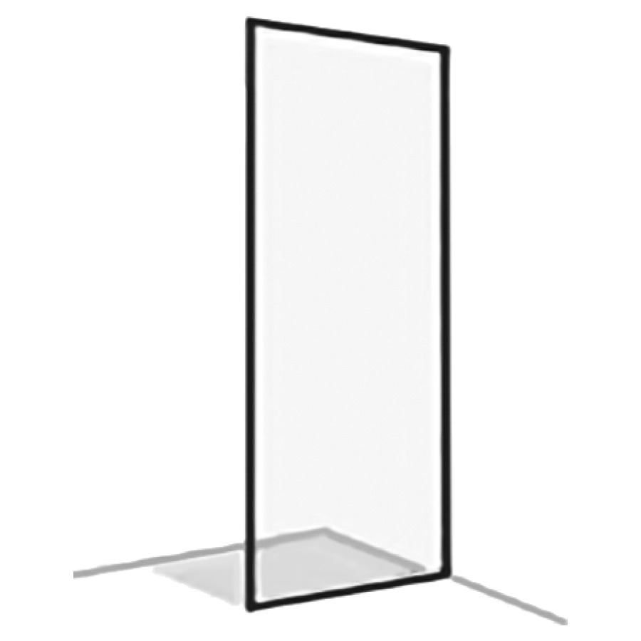 Profil murale UP X88 FREE UP1
H 240 cm, verre collé sur
le sol, 160,1-180 cm
pour cloison latérale X88 Free
sans verre 162 282
montage à droite
