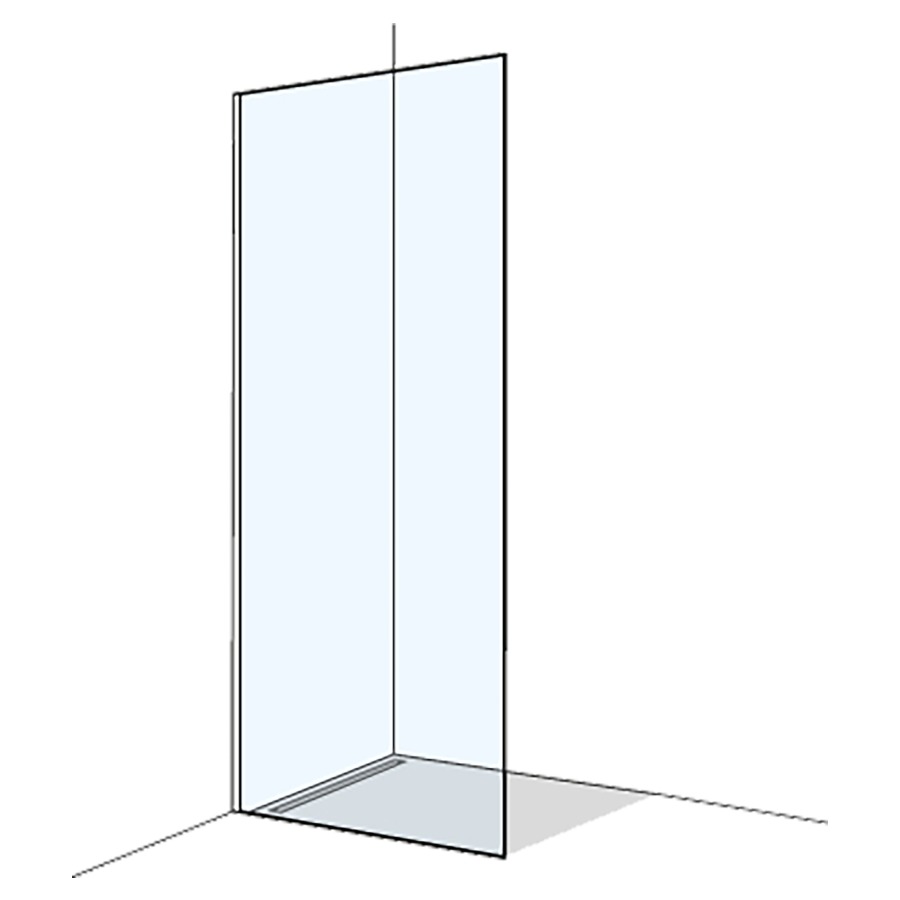 Cloison latérale X88 FREE AP1 pose libre
100.1-120 cm, H 200 cm
verre collé sur le sol
avec profil murale
charnière à gauche