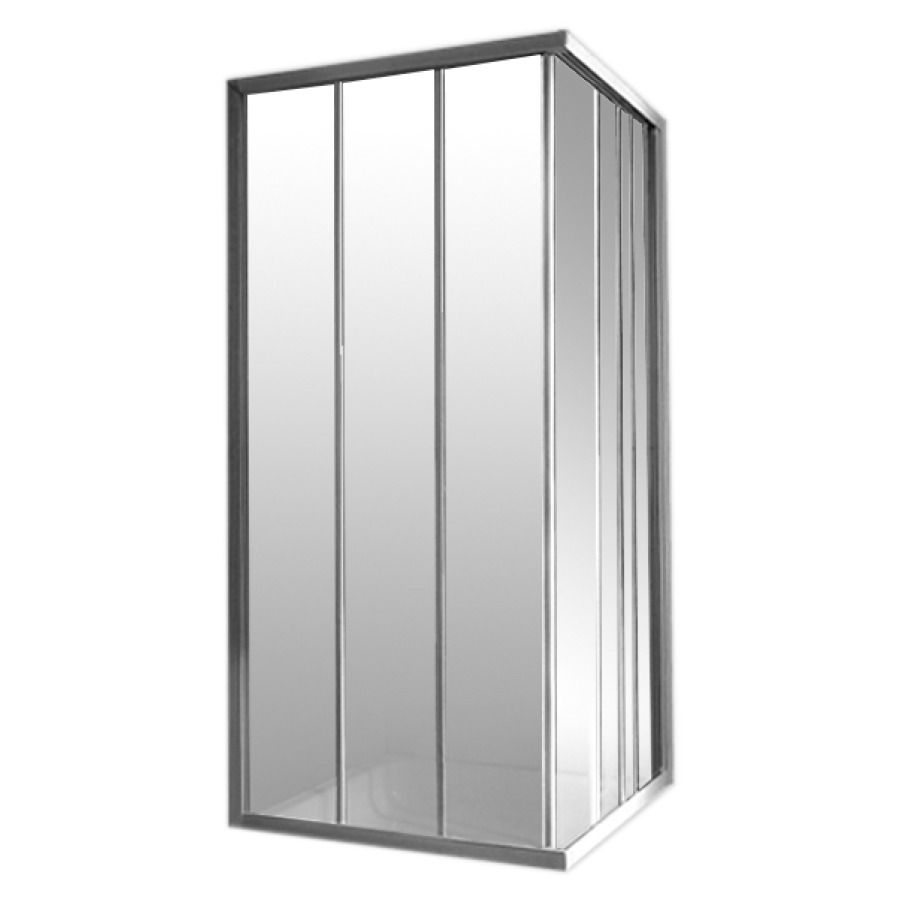 Entrée diagonale TWIGGY-TOP
78-80 x 78-80 cm, H 195 cm
porte coulissante en 3&nbsp;parties à gauche et à droite
encadré