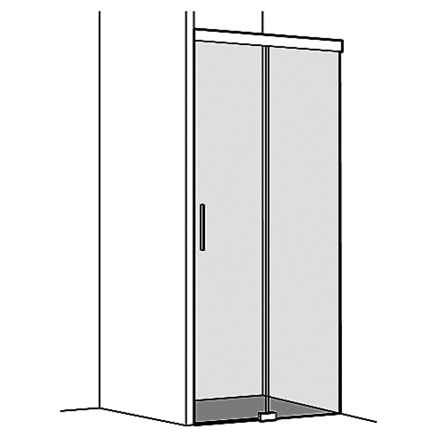 Porte coulissante S606PLUS
NICHE, 110-140 cm
H 200 cm, sans cadre
2 panneaux, partie fixe à
droite, Soft-Stop, fonction
Self-Close, guidage magnétique
MESURES EXACTES SELON PRISE
DE MESURE