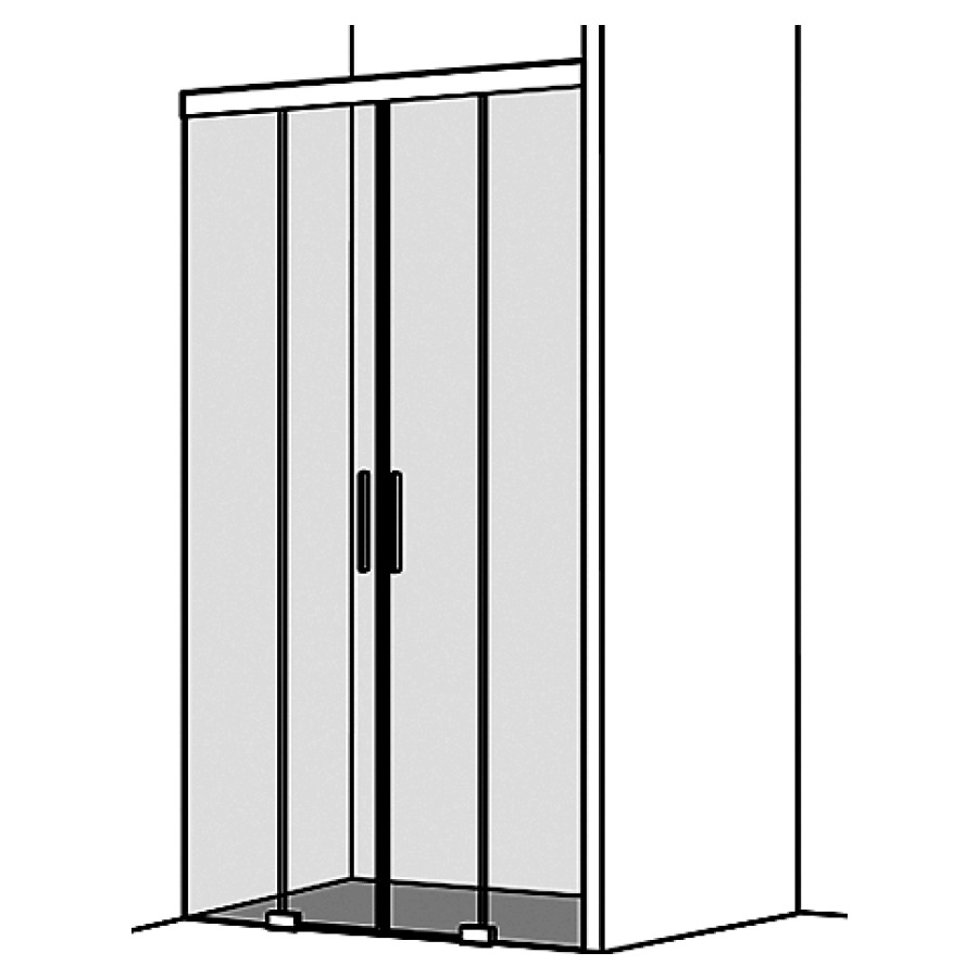 Porte coulissante S606PLUS
NICHE, 140,1-160 cm
H 200 cm, sans cadre
4 panneaux, Soft-Stop
fonction Self-Close, guidage
magnétique, MESURES EXACTES
SELON PRISE DE MESURE