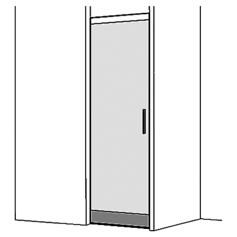 Porte coulissante S606PLUS
NICHE, 60-80 cm, H 200 cm
guidage derrière le mur, sans
cadre, 1 panneaux, guidage
vers le gauche, Soft-Stop
fonction Self-Close, guidage
magnétique, MESURES EXACTES
SELON PRISE DE MESURE