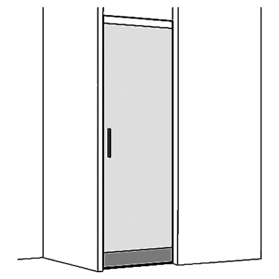 Porte coulissante S606PLUS
NICHE, 60-80 cm, H 200 cm
guidage derrière le mur, sans
cadre, 1 panneaux, guidage
vers le droite, Soft-Stop
fonction Self-Close, guidage
magnétique, MESURES EXACTES
SELON PRISE DE MESURE