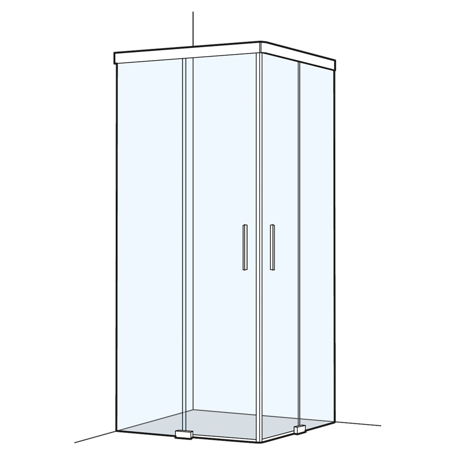 Eckeinstieg S606Plus
120.1-150 x 120.1-150 cm, H 200 cm 
Gleittür 2-teilig links und rechts
rahmenlos, Soft-Stop/Self-Clos Funktion
Magnetführung, Schwallprofil
Farbcode gilt nur für Kopf- und Wandprofil
andere Teile silber poliert
GENAUE MASSE NACH AUSMASS