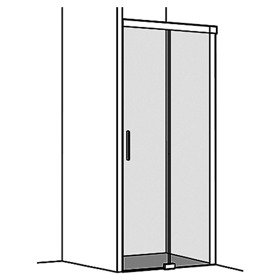 Porte coulissante S600PLUS
NICHE, 148,5-150 cm
H 200 cm, cadre partiel
2 panneaux, partie fixe à
droite, Soft-Stop, fonction
Self-Close, guidage magnétique