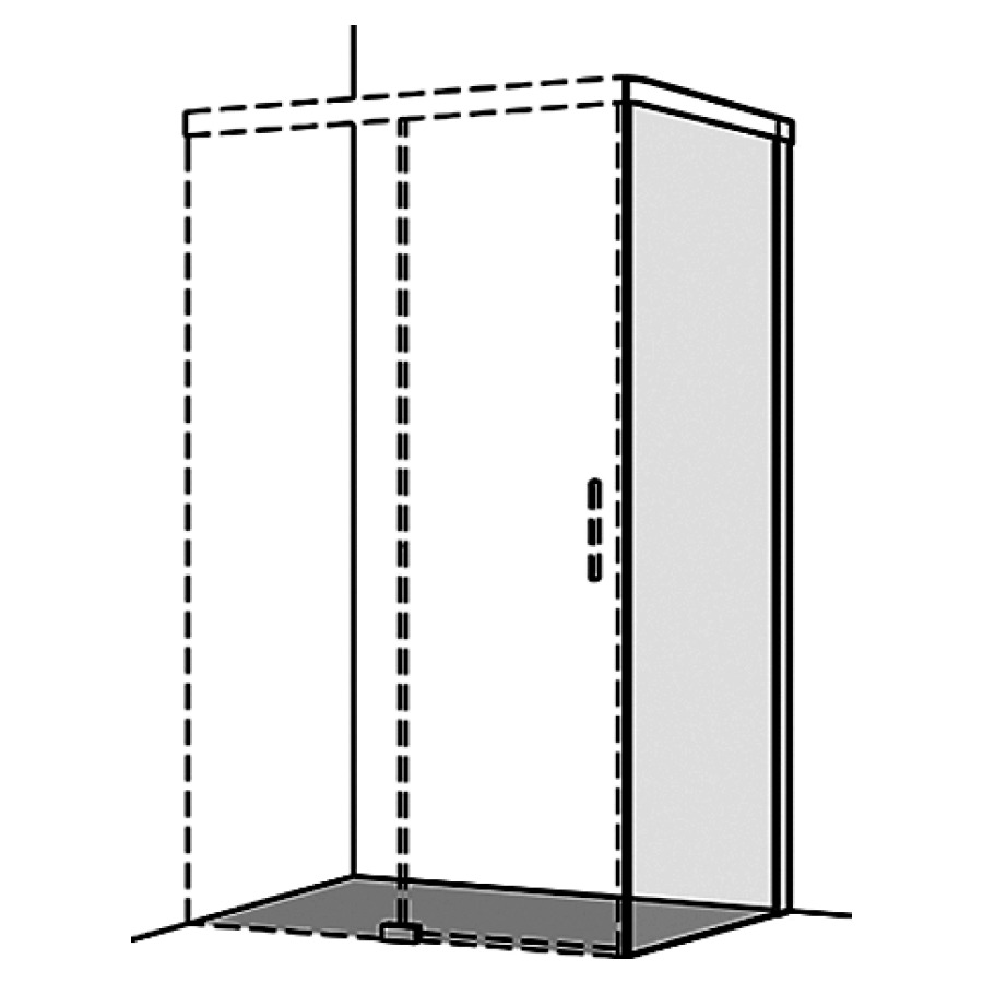 Cloison latérale S600PLUS
78,5-80 cm, H 200 cm
pour porte coulissante, cadre
partiel, montage à droite