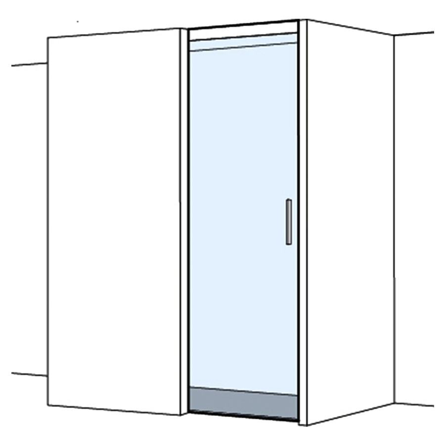 Porte coulissante S606PLUS
NICHE, pleine hauteur
60-80 cm, guidage derrière
le mur, sans cadre
1 panneaux, guidage vers le
gauche, Soft-Stop, fonction
Self-Close, guidage magnétique
MESURES EXACTES SELON PRISE DE
MESURE