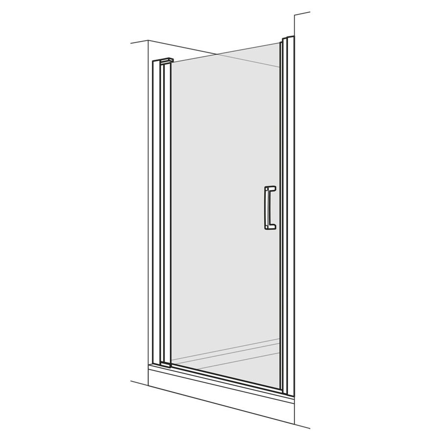 Porte battante OPTIMA 6 NICHE
87,5-90,5 cm, H 200 cm
sans partie fixe, montage à
gauche