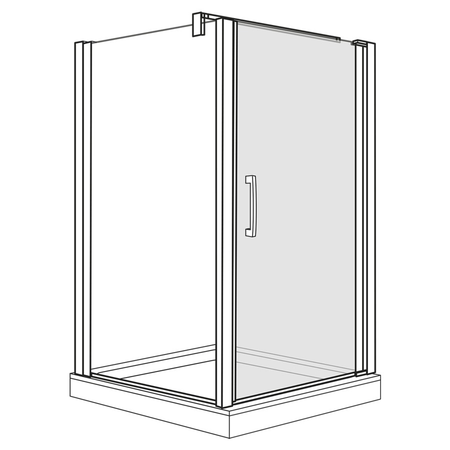 Porte battante OPTIMA 6
73,5-75,5 cm, H 200 cm
pour cloison latérale
sans partie fixe, montage à
droite