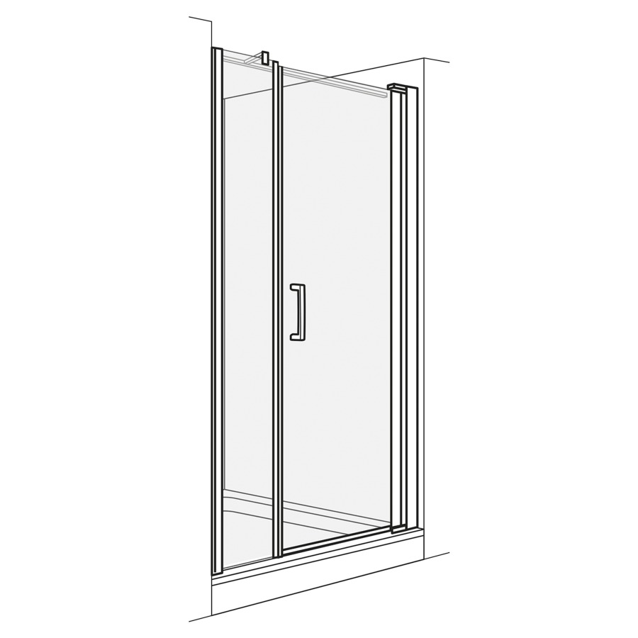 Porte battante OPTIMA 6 NICHE
137-141 cm, H 200 cm
cloison latérale à l'avant
gauche, charnières à droite