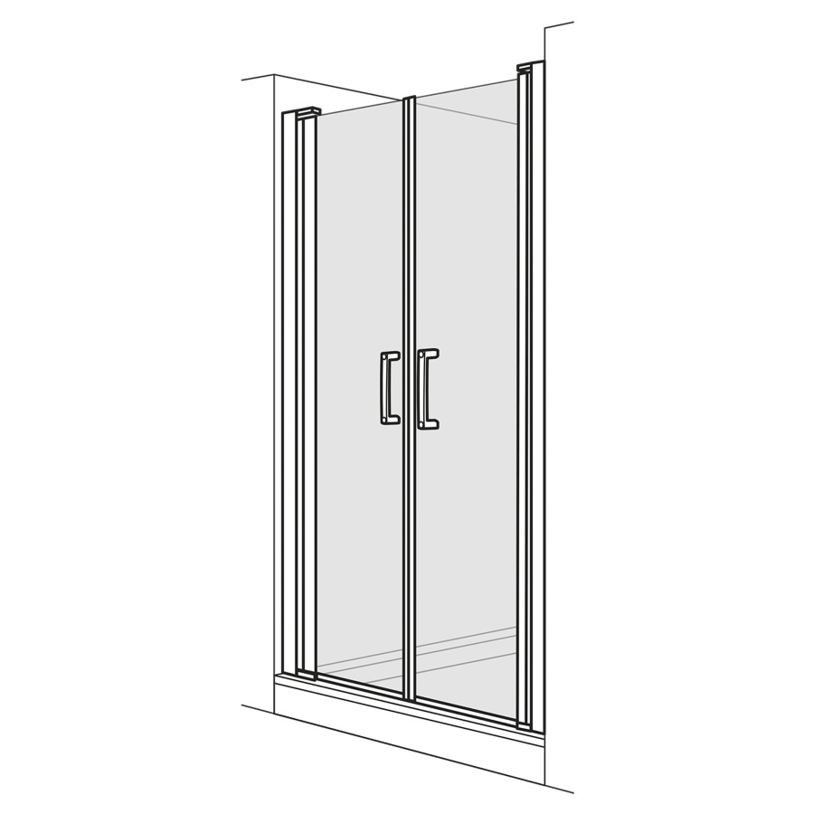 Porte battante OPTIMA 6 NICHE
72-76 cm, H 200 cm
avec 2 portes