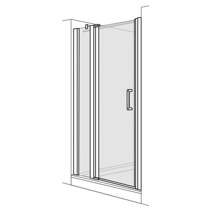 Porte battante OPTIMA 6 NICHE
97,5-100,5 cm, H 200 cm
avec partie fixe, montage à
gauche