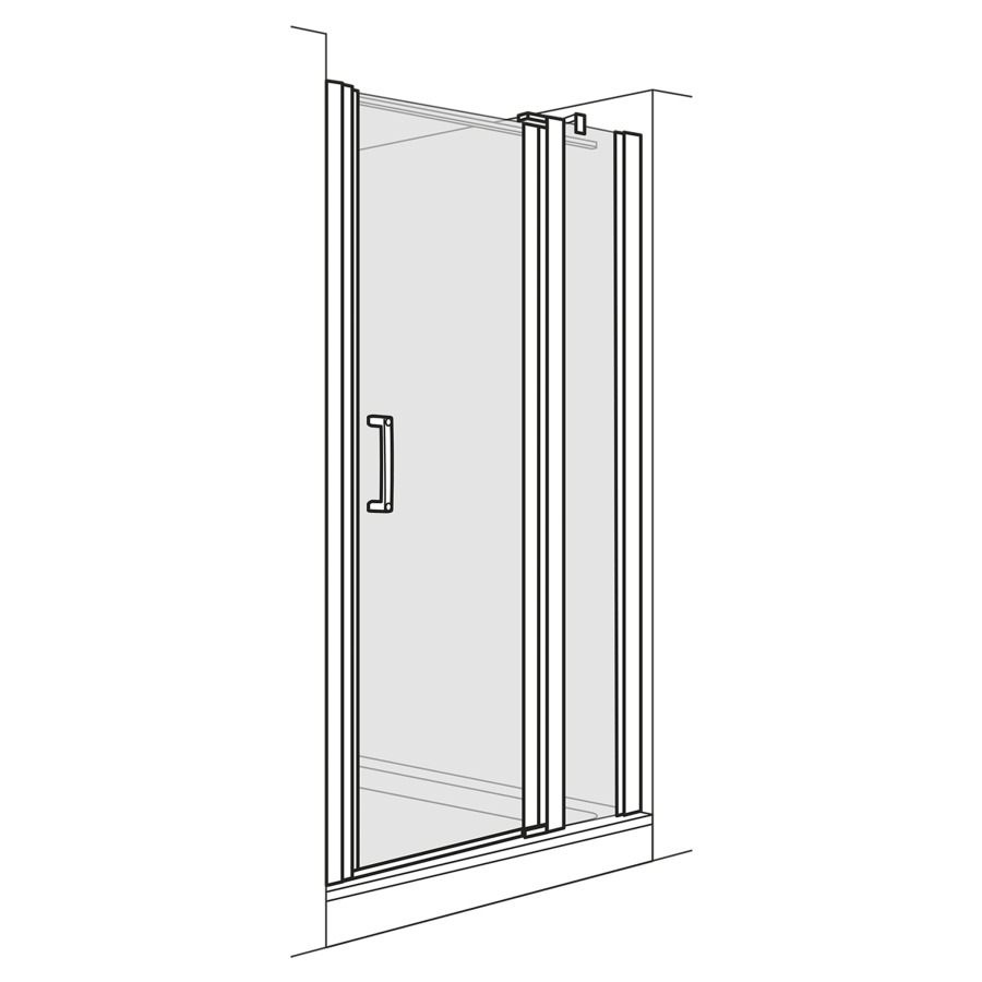 Porte battante OPTIMA 6 NICHE
97,5-100,5 cm, H 200 cm
avec partie fixe, montage à
droite