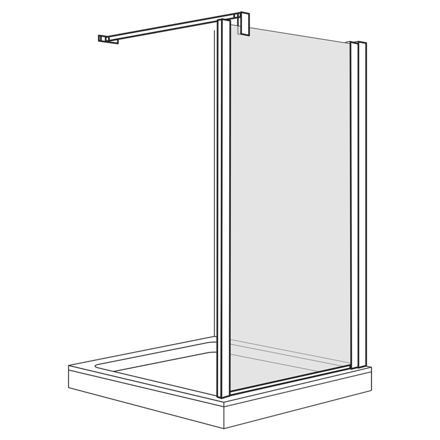 Cloison latérale OPTIMA 6
78,5-80,5 cm, H 200 cm
pour porte battante et porte
pliante