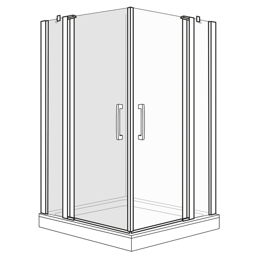Porte battante Optima 6 pour entrée diagonale