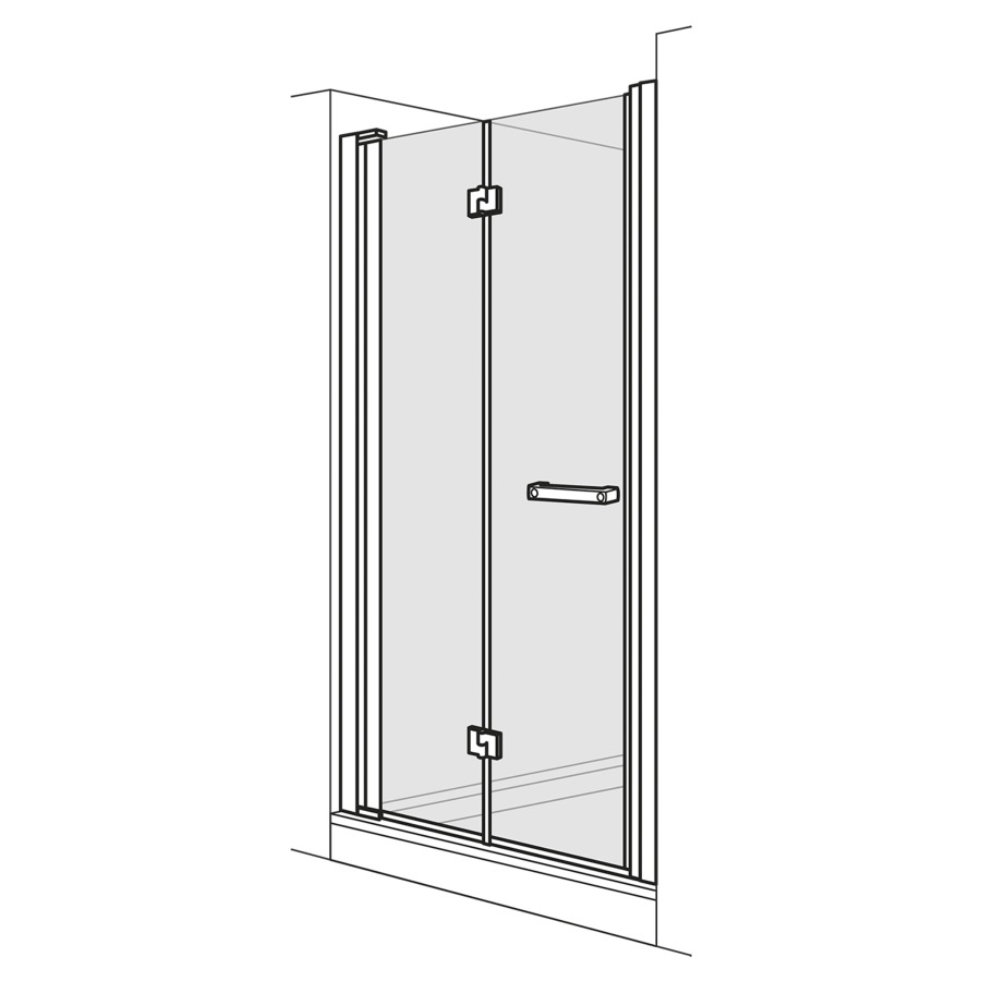 Porte pliante OPTIMA 6 NICHE
97,5-100,5 cm, H 200 cm
2 panneaux, partie fixe
montage à gauche