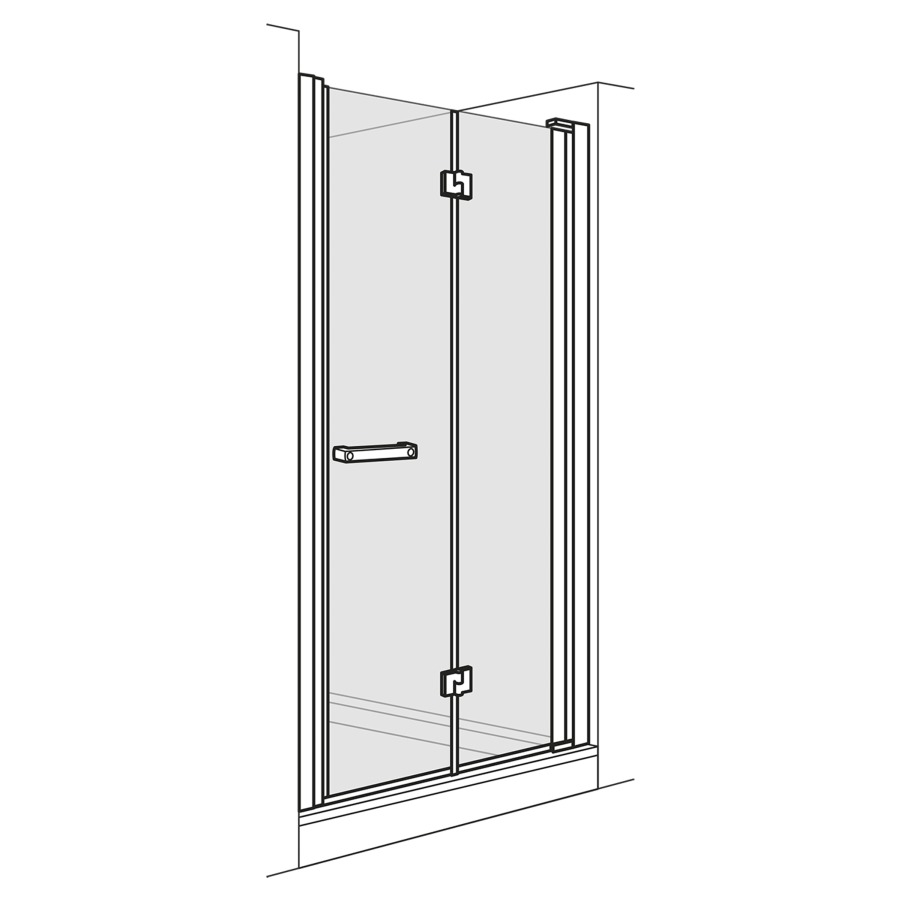 Porte pliante OPTIMA 6 NICHE
97,5-100,5 cm, H 200 cm
2 panneaux, partie fixe
montage à droite