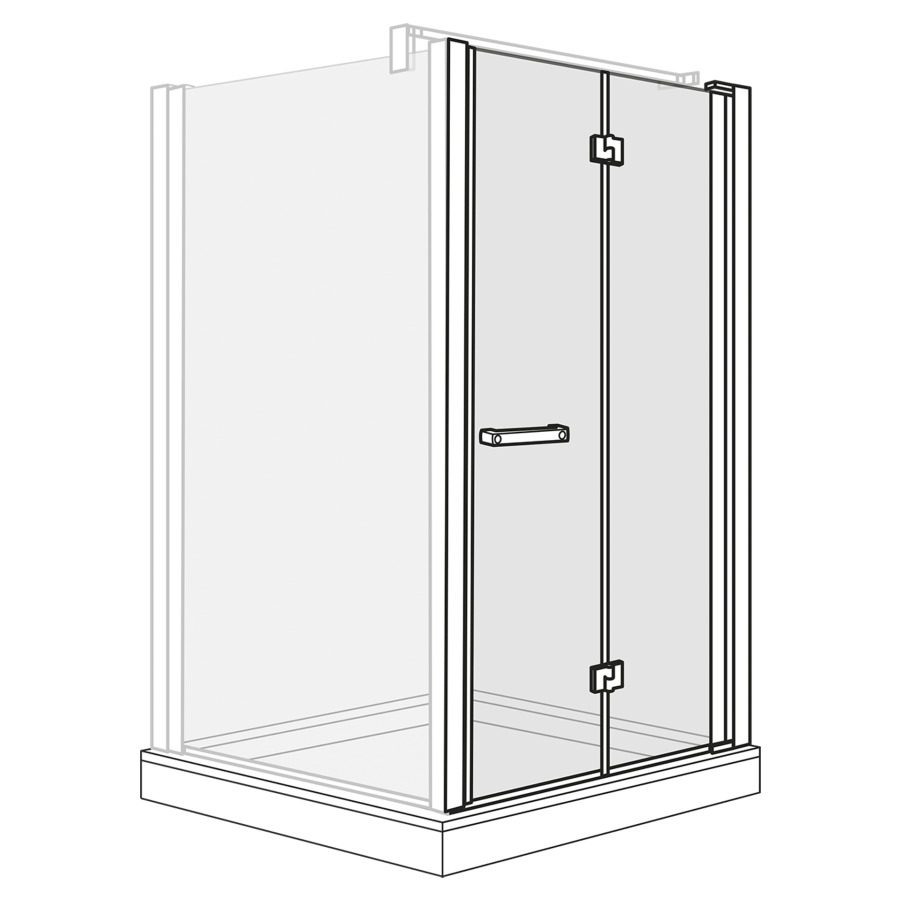 Porte pliante OPTIMA 6
88,5-90,5 cm, H 200 cm
pour cloison latérale
2 panneaux, partie fixe
montage à droite