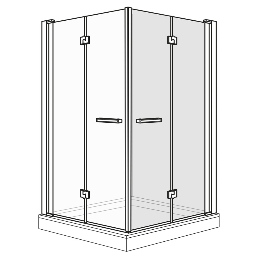Porte pliante OPTIMA 6
98,5-100,5 cm, H 200 cm
pour entrée diagonale
2 panneaux, partie fixe
montage à droite