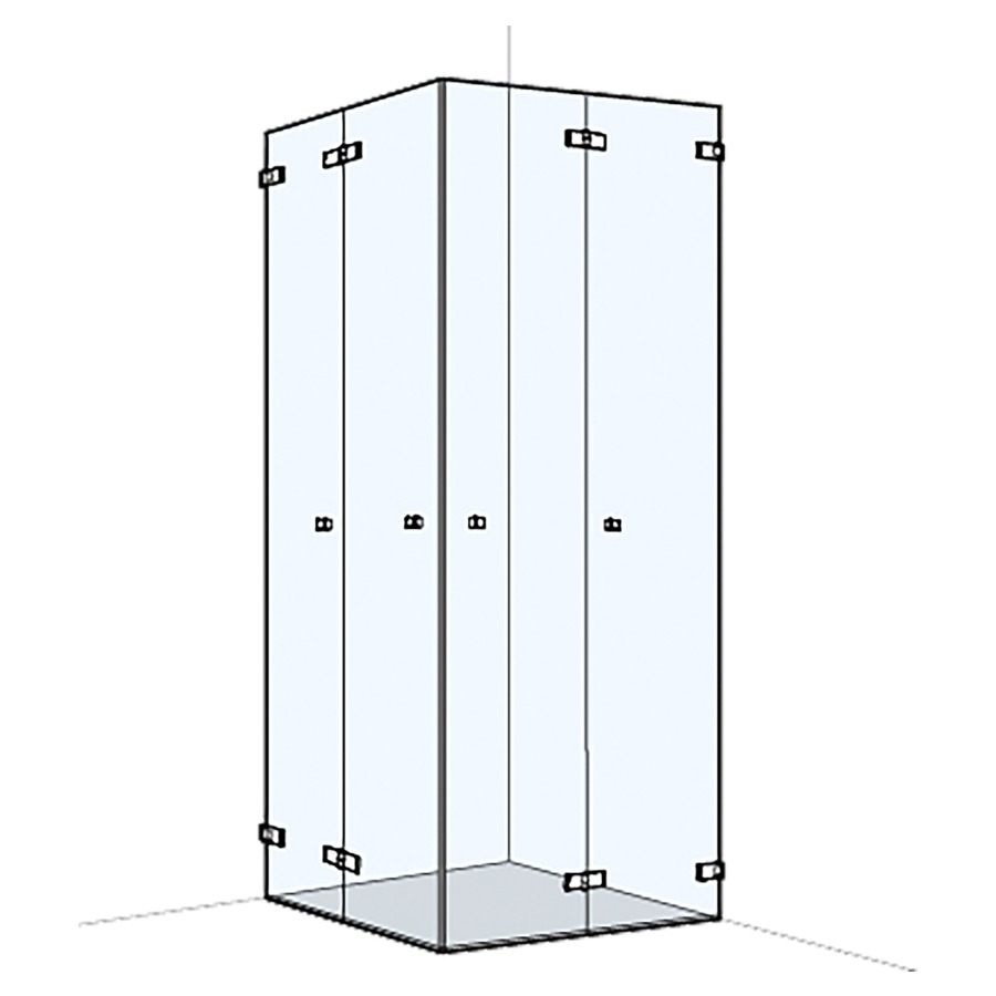Entrée diagonale S606PLUS
60-100 x 60-100 cm, H 200 cm 
porte pliante en 2&nbsp;parties à gauche et à droite
sans cadre
MESURES EXACTES SELON PRISE DE MESURE