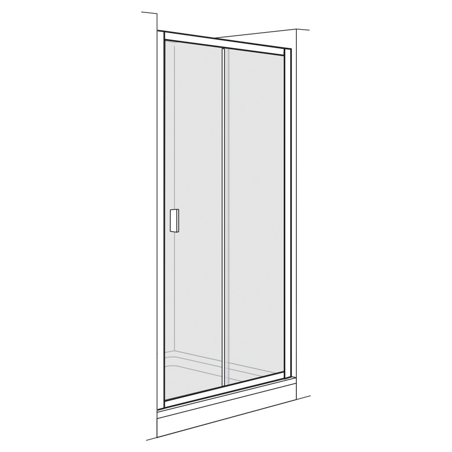 Porte coulissante OPTIMA 400
NICHE
115,8-120,8 cm, H 190 cm
2 panneaux, partie fixe à
droite