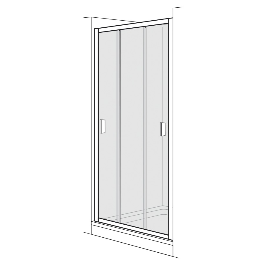 Porte coulissante OPTIMA 400
NICHE
85,8-90,8 cm, H 190 cm
3 panneaux