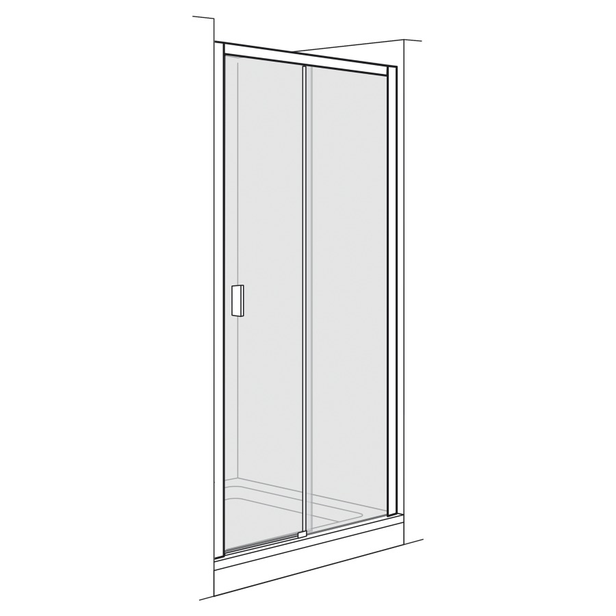 Porte coulissante OPTIMA 6
PLUS NICHE
135,8-140,8 cm, H 200 cm
2 panneaux, partie fixe à
droite