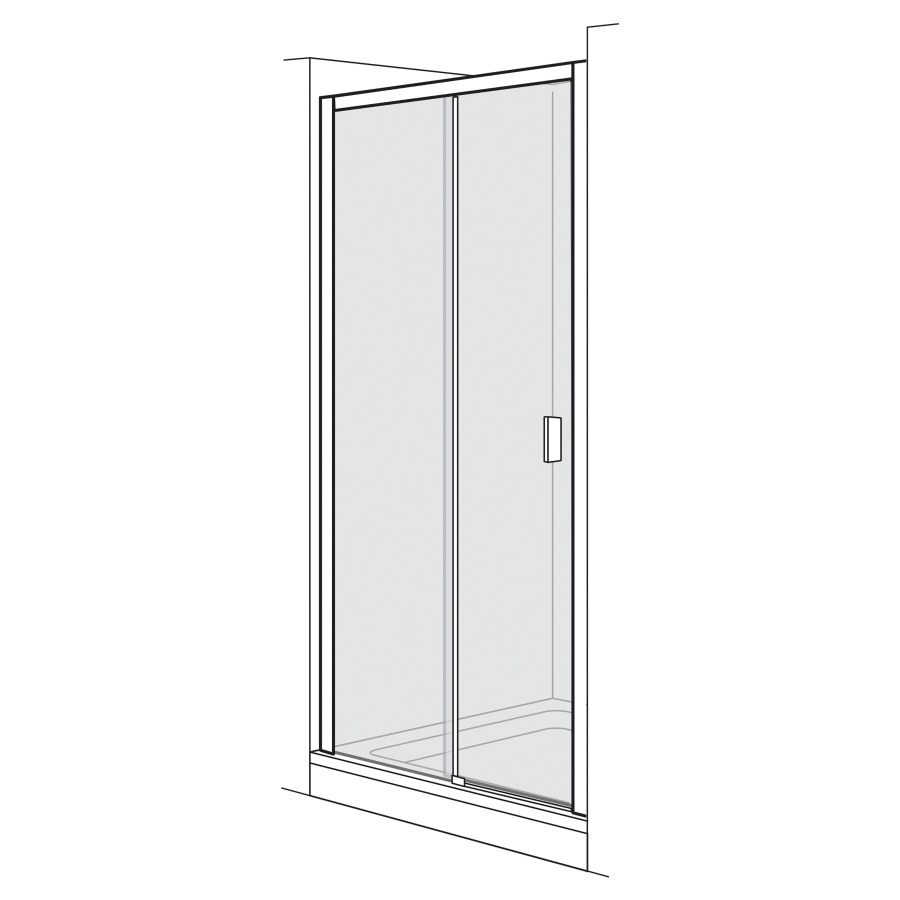 Porte coulissante OPTIMA 6
PLUS NICHE
155,8-160,8 cm, H 200 cm
2 panneaux, partie fixe à
gauche