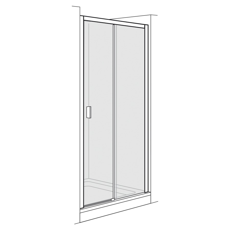 Porte coulissante OPTIMA 6
PLUS NICHE
155,8-160,8 cm, H 200 cm
2 panneaux, partie fixe à
droite