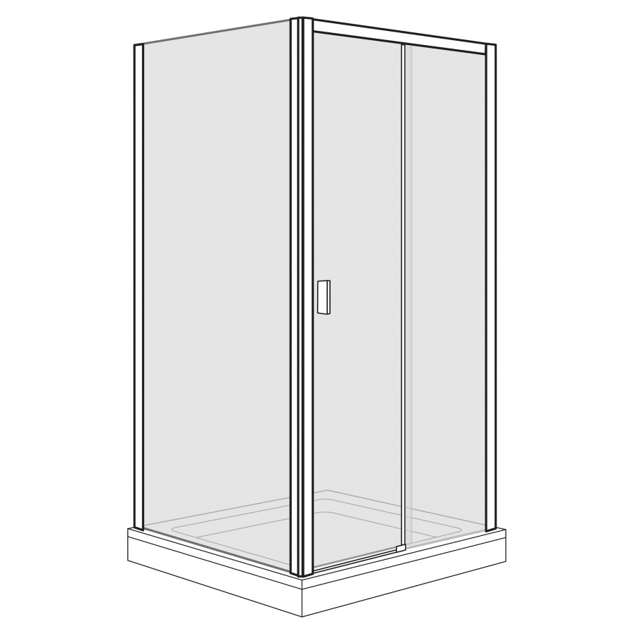 Porte coulissante OPTIMA 6
PLUS
117,8-122,8 cm, H 200 cm
2 panneaux, avec cloison
latérale à gauche 87,8-90,3 cm
partie fixe sur le mur
