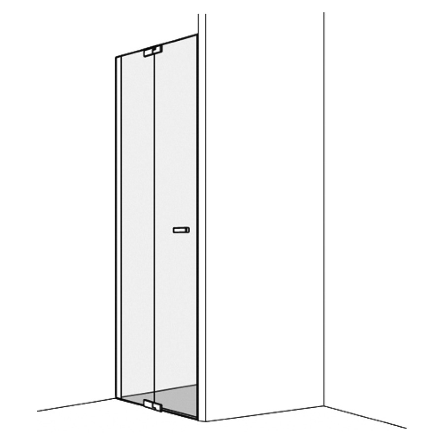 Porte battante S800 NICHE
avec élément fixe, 88,5-90 cm
H 200 cm, charnières chromées
montage à gauche