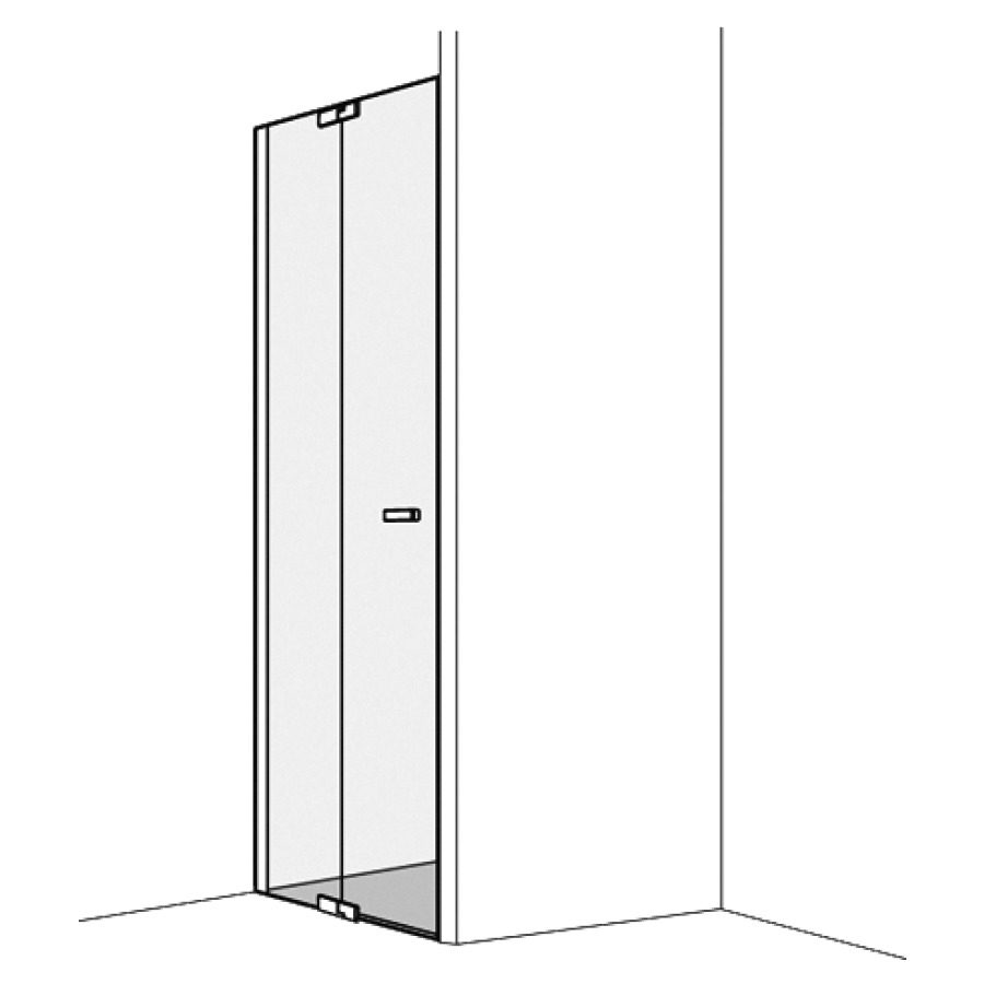 Porte battante S800 NICHE
avec élément fixe, 98,5-100 cm
H 200 cm, charnières chromées
montage à gauche