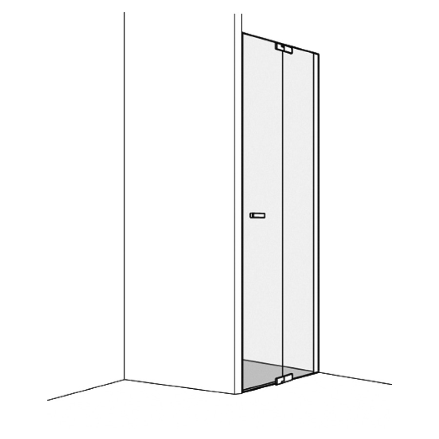 Porte battante S800 NICHE
avec élément fixe, 98,5-100 cm
H 200 cm, charnières chromées
montage à droite