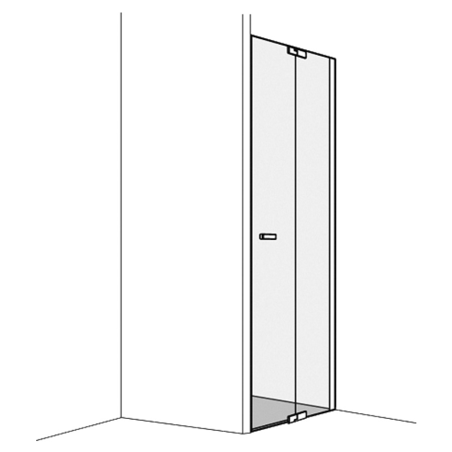 Porte battante S800 NICHE
avec élément fixe 118,5-120 cm
H 200 cm, charnières chromées
montage à droite