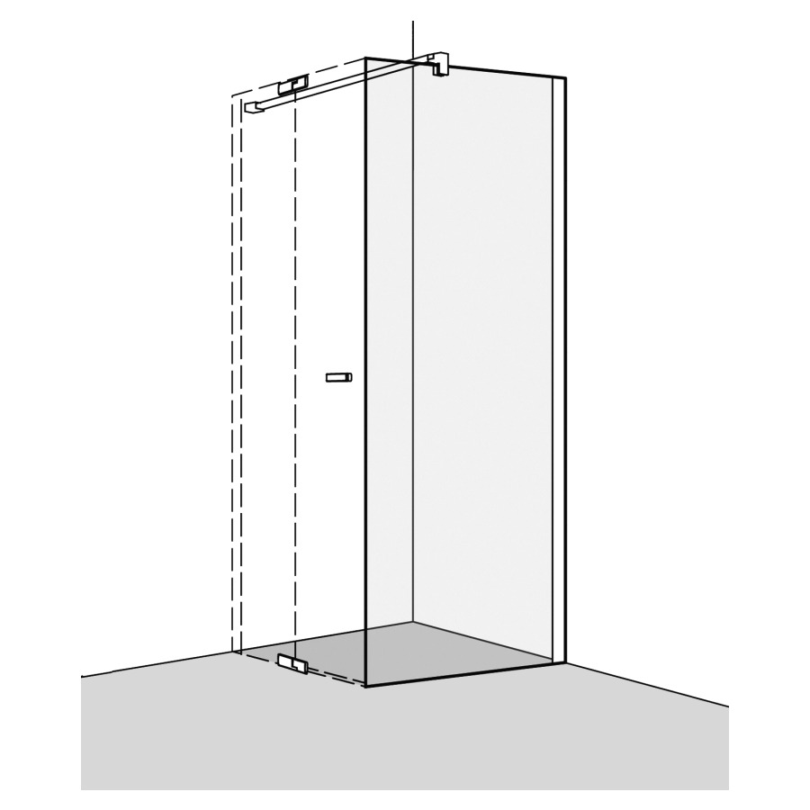 Cloison latérale S800
73,5-75 cm, H 200 cm, pour
porte battante, tube de
stabilisation, montage à
droite