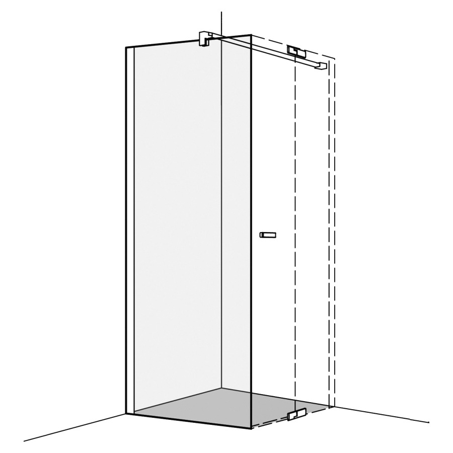 Cloison latérale S800
78,5-80 cm, H 200 cm, pour
porte battante, tube de
stabilisation, montage à
gauche