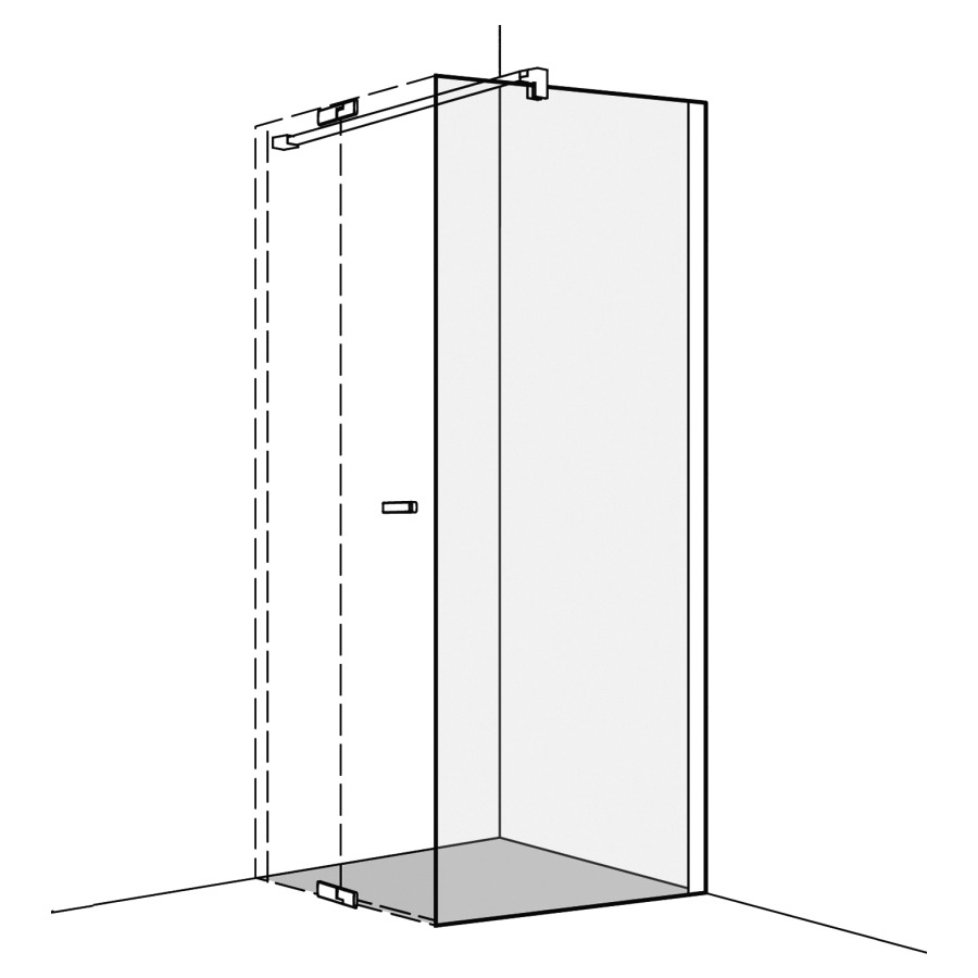 Cloison latérale S800
118,5-120 cm, H 200 cm, pour
porte battante, tube de
stabilisation, montage à
droite