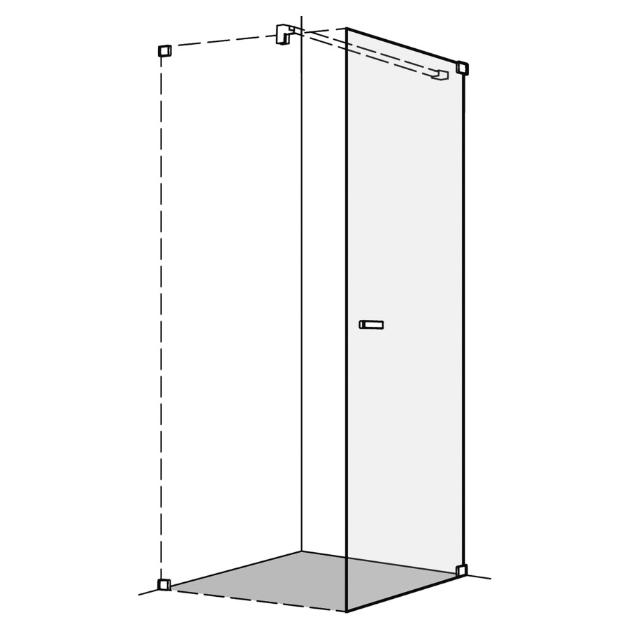 Porte battante S808
sans cadre, pour cloison
latérale, 70-90 cm
H 200 cm, montage à droite