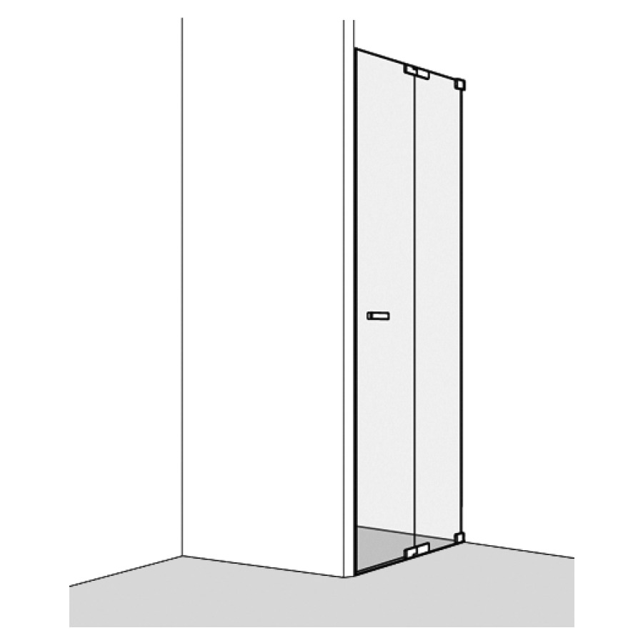 Porte battante S808 NICHE
sans cadre, avec élément fixe
70-100 cm, H 200 cm, montage
à droite