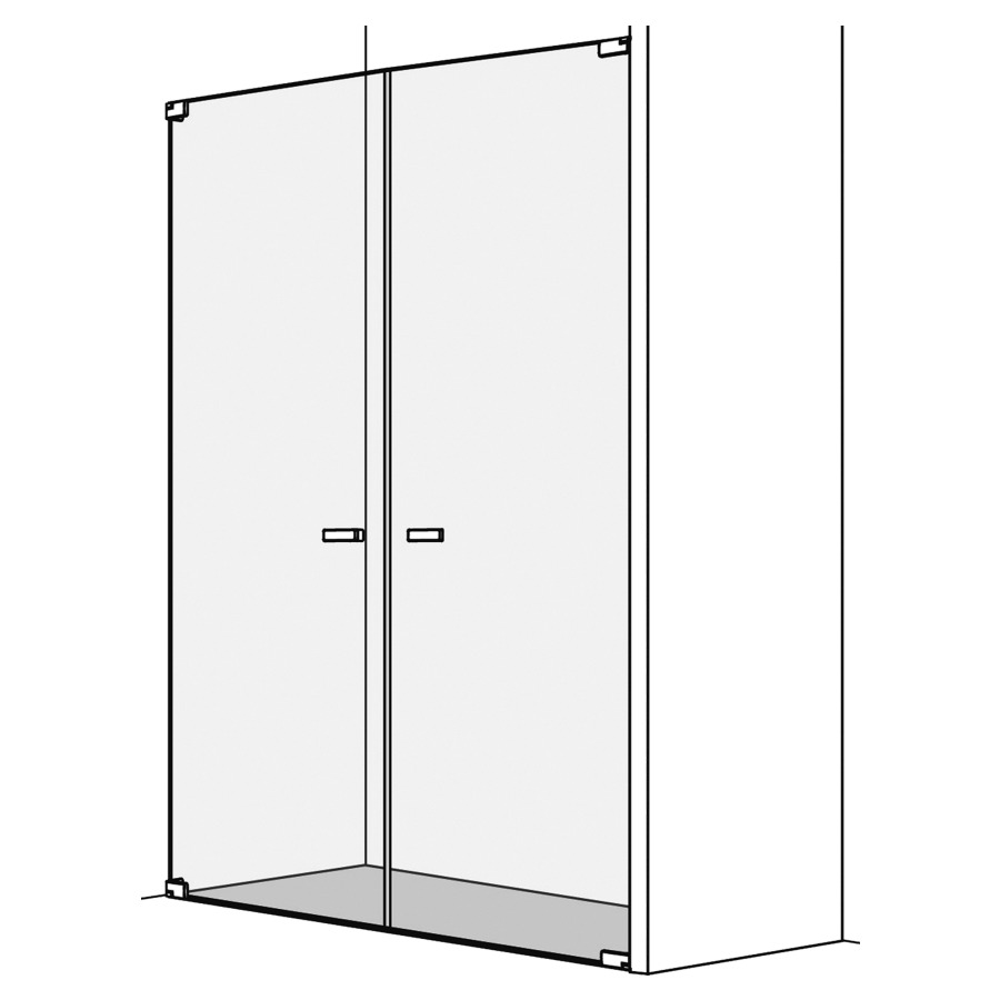 Porte battante S808 NICHE
sans cadre, 70-100 cm
H 200 cm, 2 portes