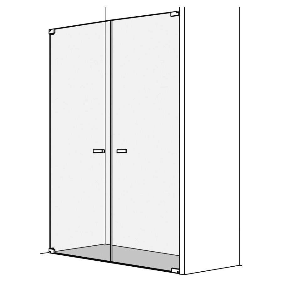 Porte battante S808 NICHE
sans cadre, 100,1-140 cm
H 200 cm, 2 portes