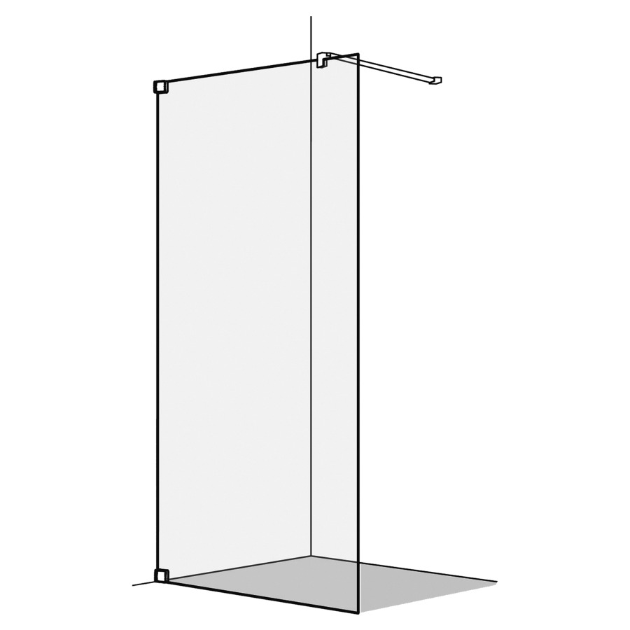Cloison latérale S808
sans cadre, 100-120 cm
H 200 cm, pose libre, tube de
stabilisation, montage à
gauche