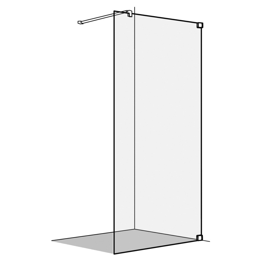Cloison latérale S808
sans cadre, 100-120 cm
H 200 cm, pose libre, tube de
stabilisation, montage à
droite