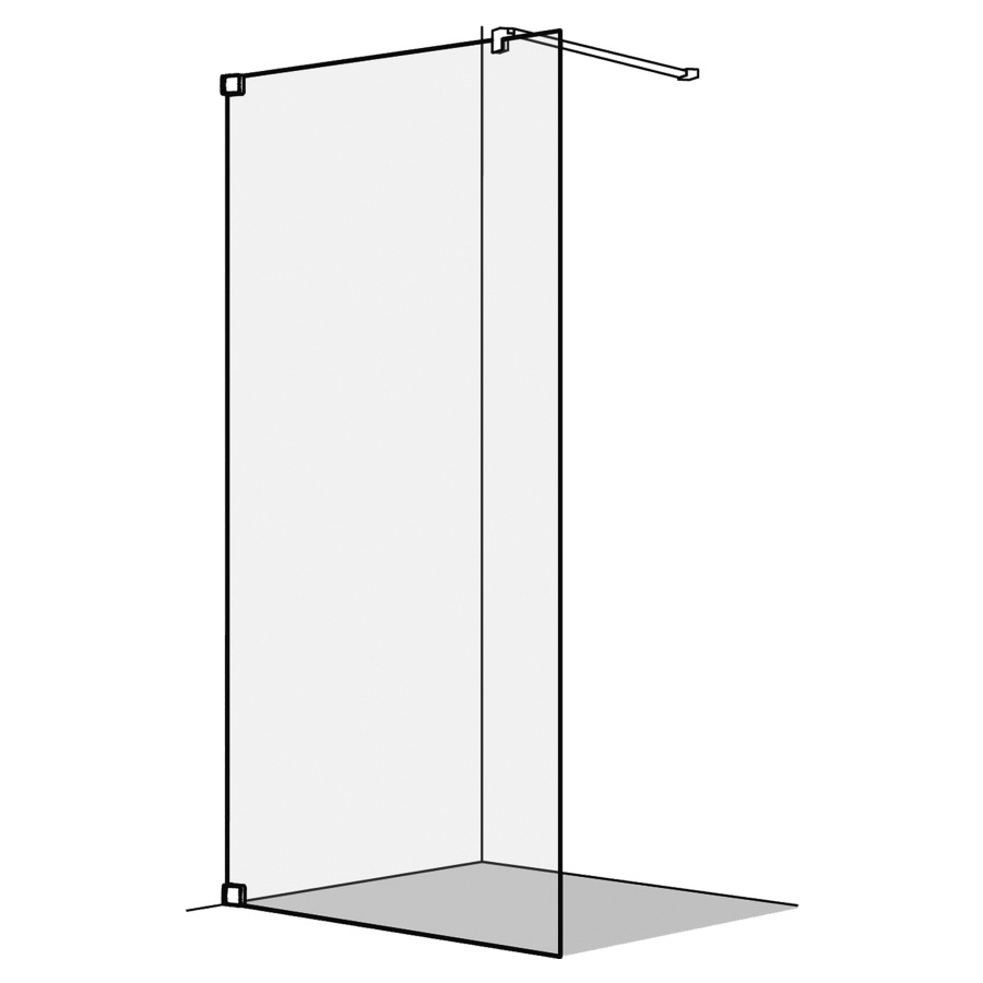 Cloison latérale S808
sans cadre, 120,1-140 cm
H 200 cm, pose libre, tube de
stabilisation, montage à
gauche