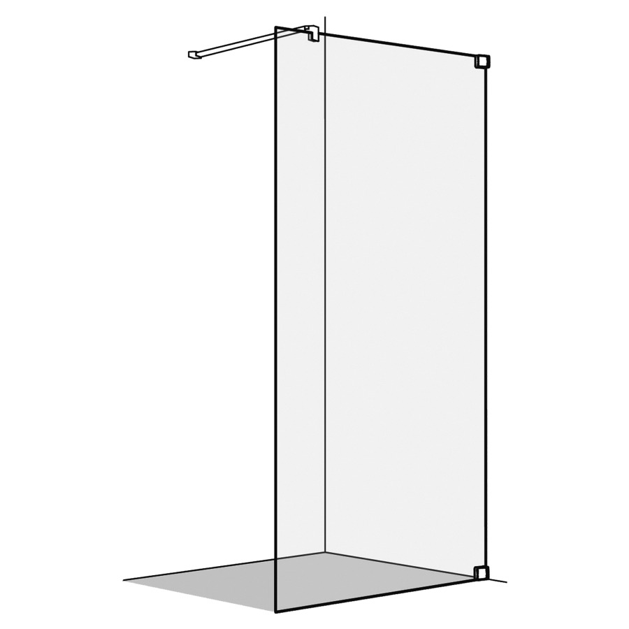Cloison latérale S808
sans cadre, 120,1-140 cm
H 200 cm, pose libre, tube de
stabilisation, montage à
droite
