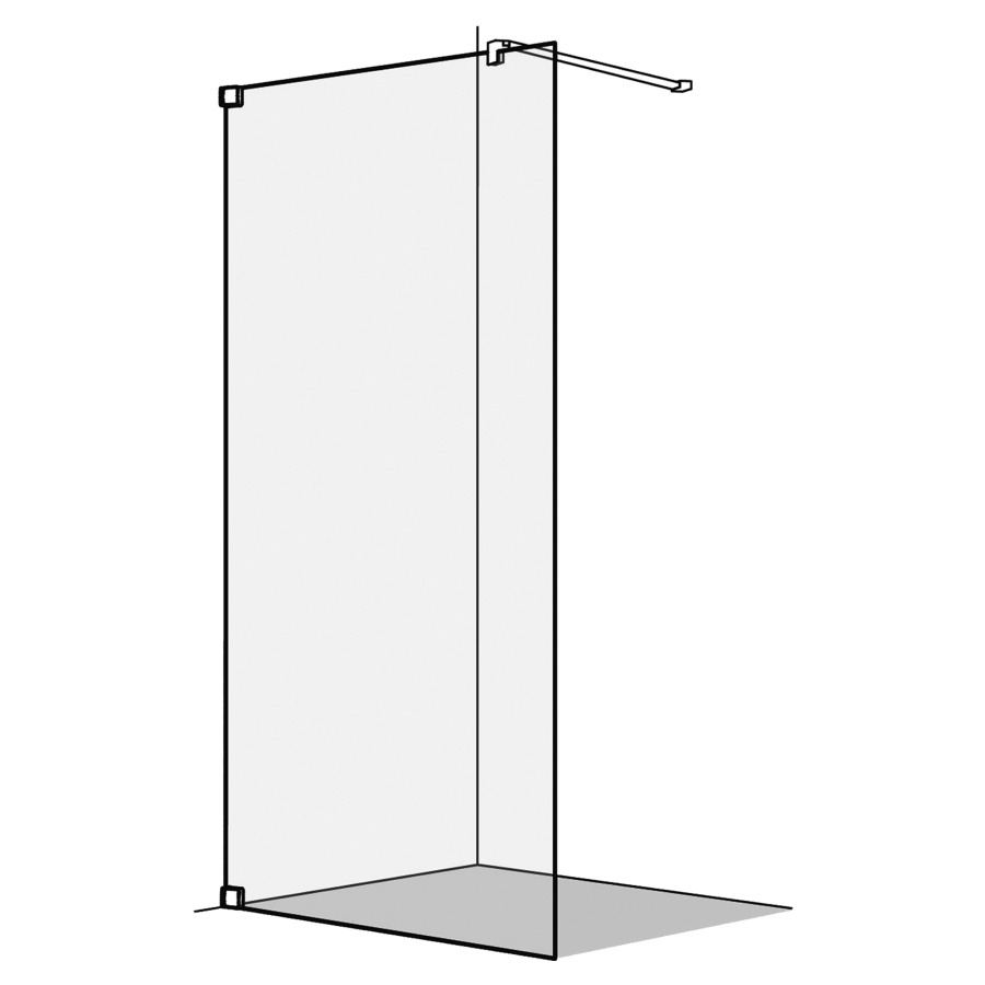 Cloison latérale S808
sans cadre, 160,1-180 cm
H 200 cm, pose libre, tube de
stabilisation, montage à
gauche