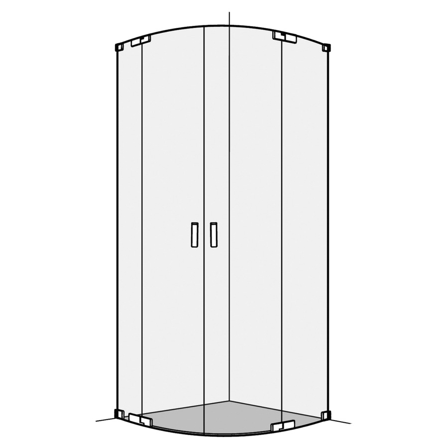 Entrée diagonale S808
90-100 x 90-100 cm, H 200 cm
porte battante avec partie fixe à gauche et à droite
sans cadre, pour douche quart de cercle R 50 cm
MESURES EXACTES SELON PRISE DE MESURE